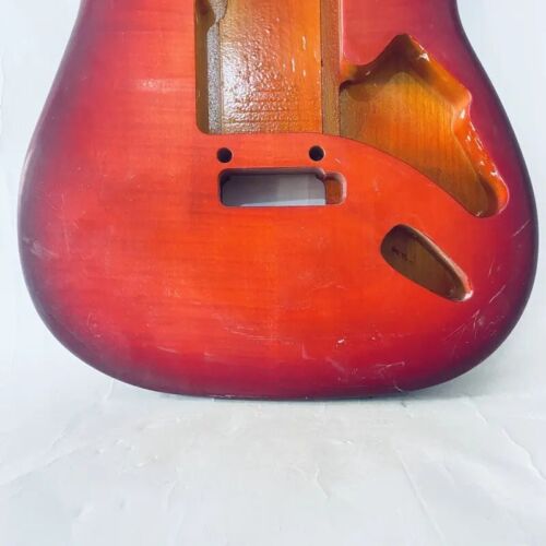 Red Burst Tiger Maple Top Guitar Ash Wood Body Fit Strat Stratocaster