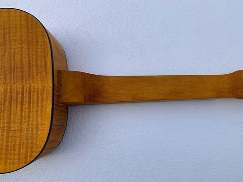DIY Project Tiger Maple Top Dobro Resonator Guitar Body, Rosewood Fretboard Neck