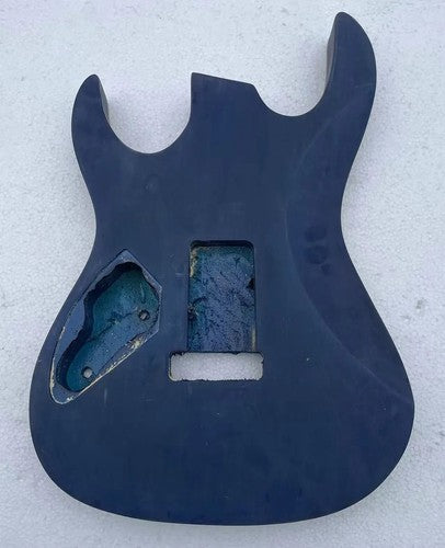 Blue Quilted Maple Wood Guitar Body Project, HH Pickup Route