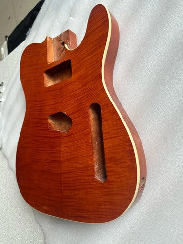Mahogany Wood Guitar Single Cut Body with Tiger Maple Top Fit Telecaster Tele