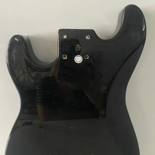 Basswood Black Electric Guitar Body, String Through Bridge Fit Stratocaster ST