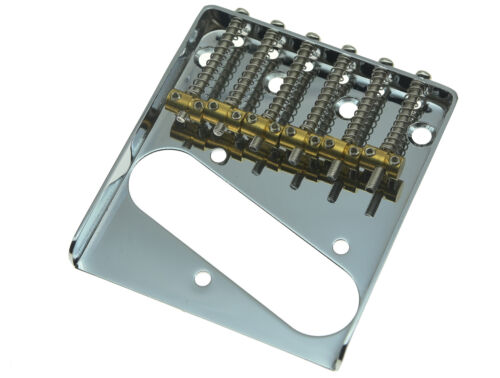 Tele Single Coil Vintage Bridge 6 Individual Brass Saddles Chrome For Fender Telecaster