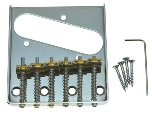 Tele Single Coil Vintage Bridge 6 Individual Brass Saddles Chrome For Fender Telecaster