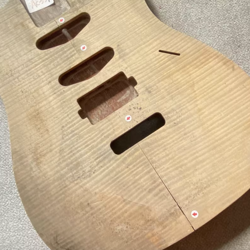 Mahogany Wood HSS Guitar Body with Tiger Maple Top DIY Project