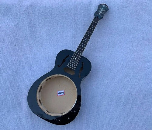 Black Glossy Finish Dobro Resonator Guitar, Maple Neck, Rosewood Fingerboard DIY