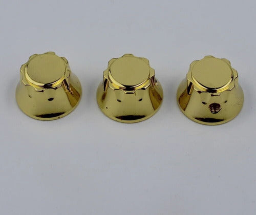 3pcs Gold Guitar Metal Control Knobs For Fender Stratocaster Strat