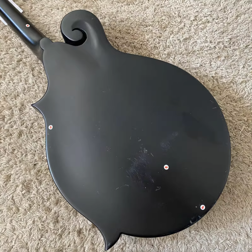 Black 8 String Mandolin, Spruce and Mahogany Body, 24 Frets Rosewood Fretboard