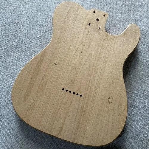 Left Handed Unfinished Basswood Guitar Body with String Through Bridge Fit Tele