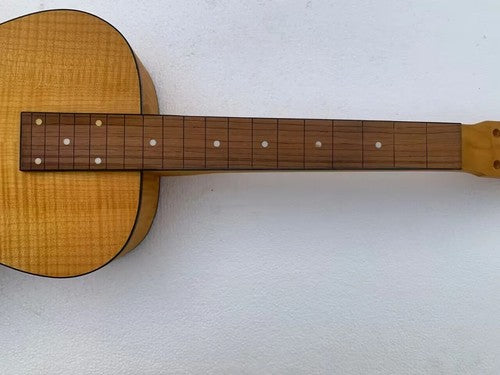 Tiger Maple Top Dobro Resonator Guitar Body with Neck, Rosewood Fretboard