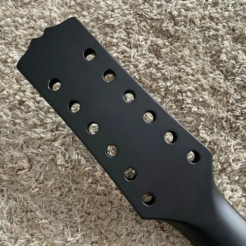 Matte Black 12 String Acoustic Guitar, Spruce and Mahogany Body, Maple Neck