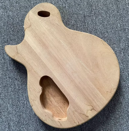 Mahogany Wood DIY Project Guitar Body with Veneer Tiger Maple Top Fit Les Paul