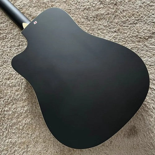 Matte Black 12 String Acoustic Guitar, Spruce and Mahogany Body, Maple Neck
