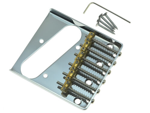 Tele Single Coil Vintage Bridge 6 Individual Brass Saddles Chrome For Fender Telecaster