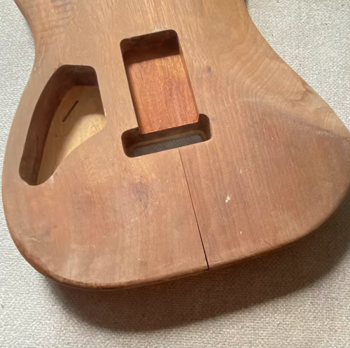 Mahogany Wood HSS Guitar Body with Tiger Maple Top DIY Project