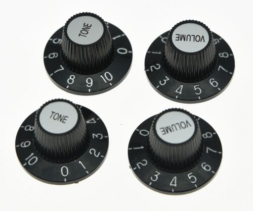 4pcs Black Witch Hat Volume Tone Control Knobs Fit Epiphone,Fender,Peavey,Burny