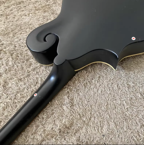 Black 8 String Mandolin, Spruce and Mahogany Body, 24 Frets Rosewood Fretboard