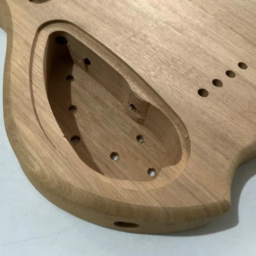 Mahogany Wood 4 String Electric Bass Guitar Body DIY Project