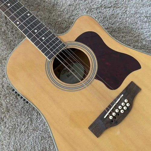 12 String Electric Acoustic Guitar Spruce Maple Plywood Body, with Neck