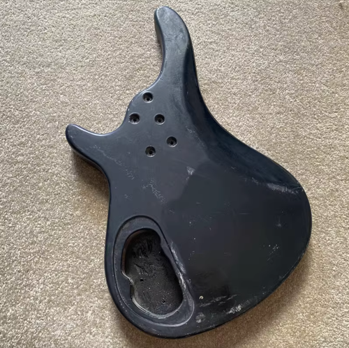Black Harley Benton 4 String Bass Basswood Body DIY Project