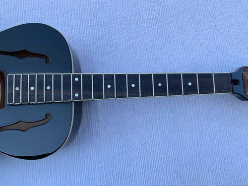 Black Glossy Finish Dobro Resonator Guitar, Maple Neck, Rosewood Fingerboard DIY