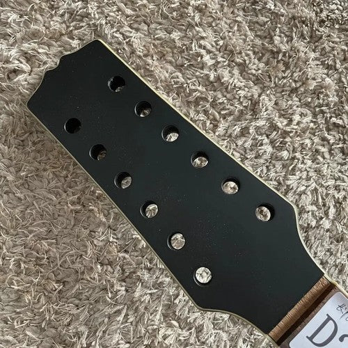 Matte Black 12 String Acoustic Guitar, Spruce and Mahogany Body, Maple Neck