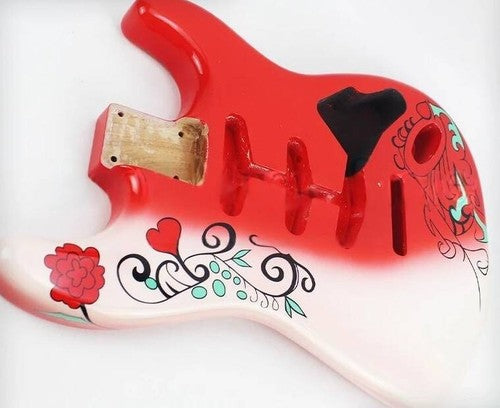 Flowers Top Alder Wood SSS Guitar Body Fit Strat Guitars