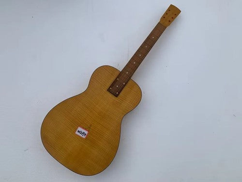Tiger Maple Top Dobro Resonator Guitar Body with Neck, Rosewood Fretboard