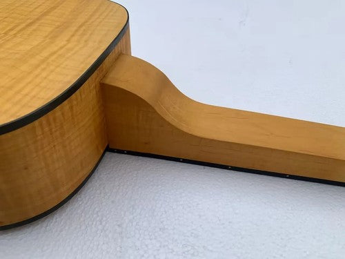 Tiger Maple Top Dobro Resonator Guitar Body with Neck, Rosewood Fretboard