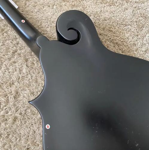 Black 8 String Mandolin, Spruce and Mahogany Body, 24 Frets Rosewood Fretboard