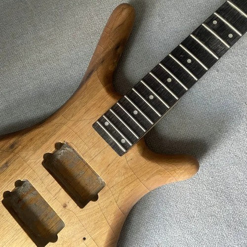 Maple Wood 4 String Electric Bass Neck, Mahogany Body DIY Project