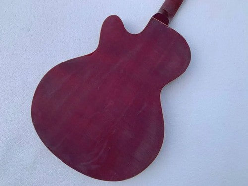 Red Semi Hollow Jazz Guitar Body with Maple Neck, Rosewood Fretboard DIY Project