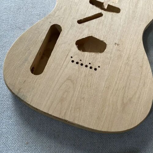 Left Handed Unfinished Basswood Guitar Body with String Through Bridge Fit Tele