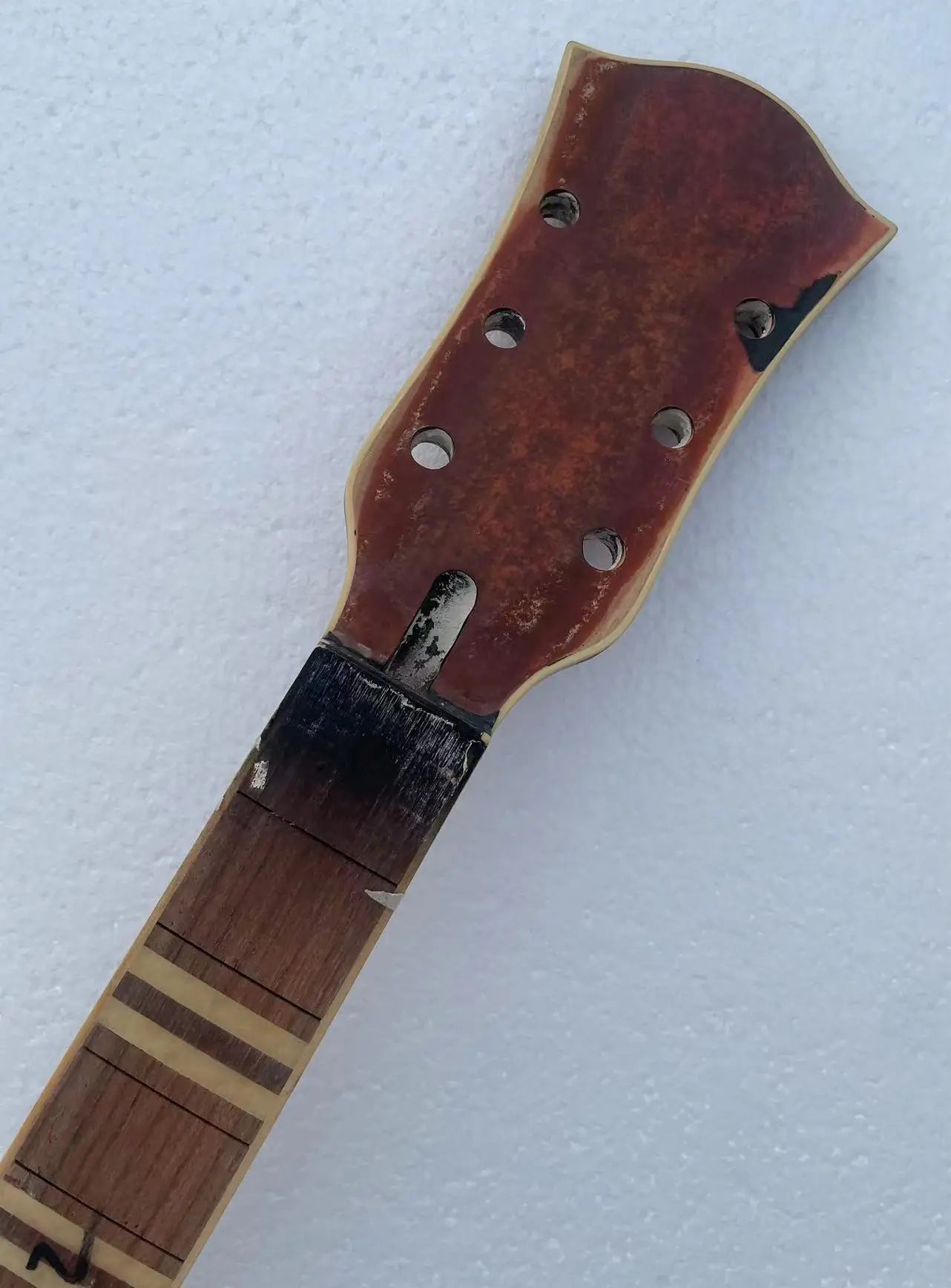 Red Laminated Maple Wood Guitar Semi Hollow Body with Neck, Rosewood Fingerboard