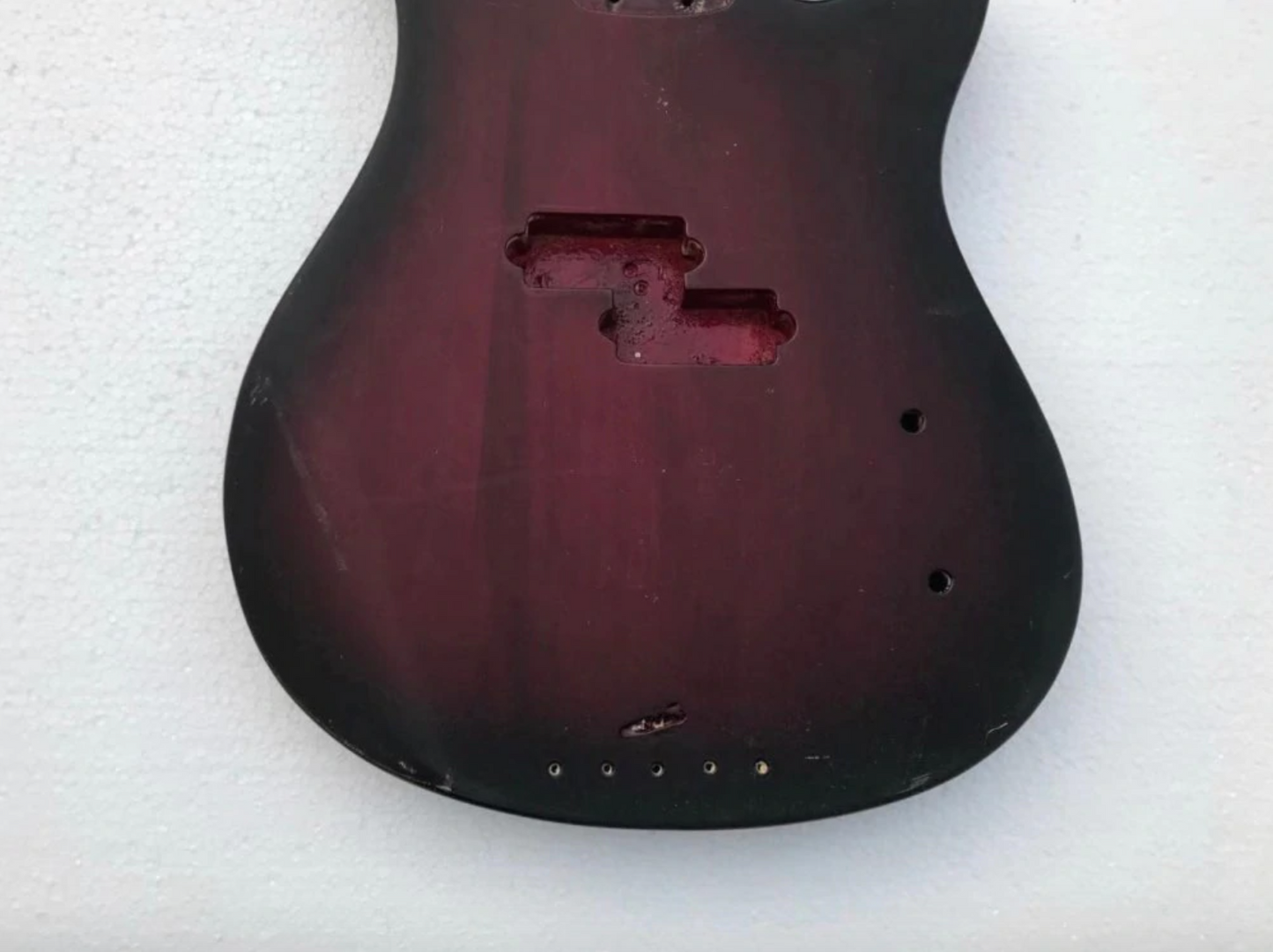 Electric Bass Guitar Basswood Body in Red Burst