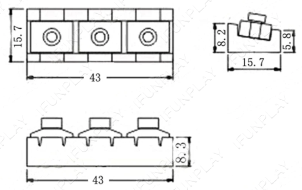 1Pcs Guitar Tremolo Locking Nut 43mm R3 Fit Jackson,Kramer,Mayones,Schecter,ESP