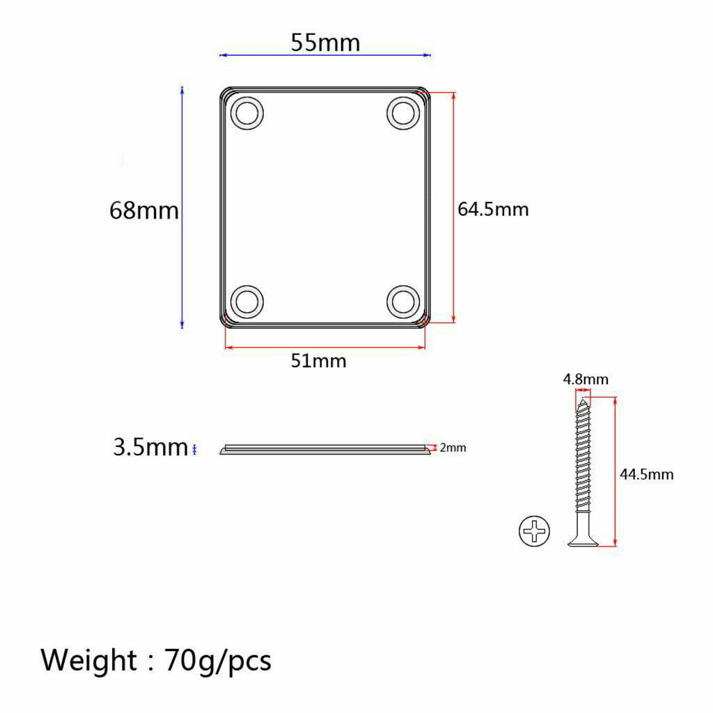 Purple Bronze Guitar Neck Plate with Screws Fit Schecter,Ibanez,Fender,Jackson