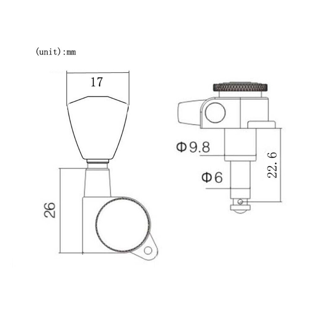 Black Guitar Locking Tuners 6L Tuning Pegs Fit Peavey,Suhr,Washburn,EVH,Cort,ESP