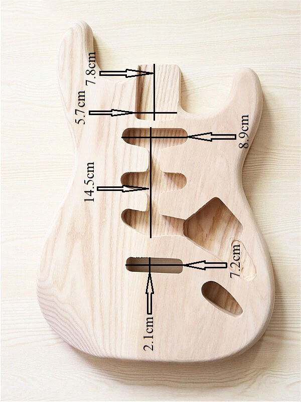 Unfinished Ash Wood Guitar Body SSS Fit Strat