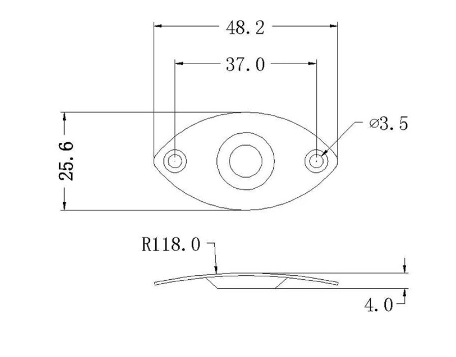 1x Curved Electric Guitar Metal Jack Plate Fit Schecter,Ibanez,ESP LTD,Cort