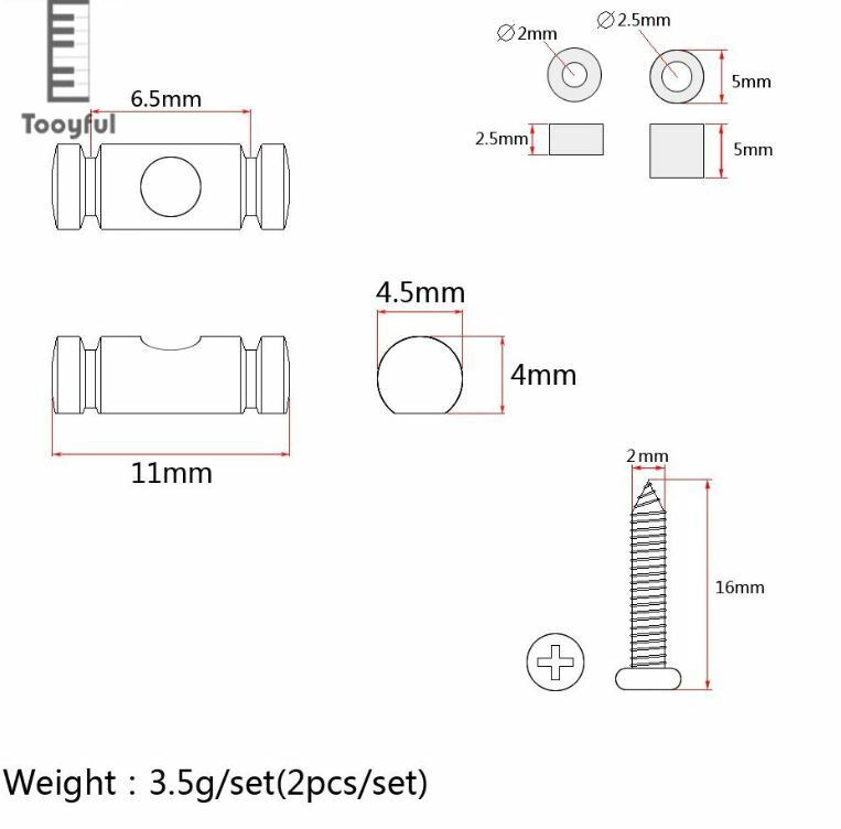 2 Piece Guitar String Mounting Tree Retainers Fit Fender Stratocaster/Telecaster