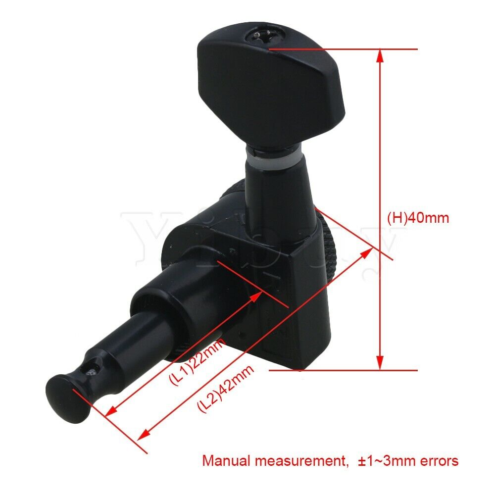 Black Locked 6R Tuners Machine Heads Keys Fit Ibanez,Jackson,Charvel,Jackson,ESP