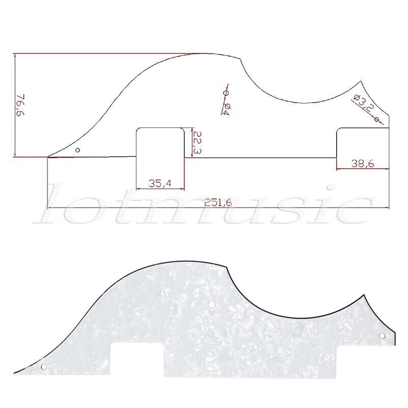2 Piece White Pearl Violin Bass Pickguard Scratch Plate Fit Hofner Bass