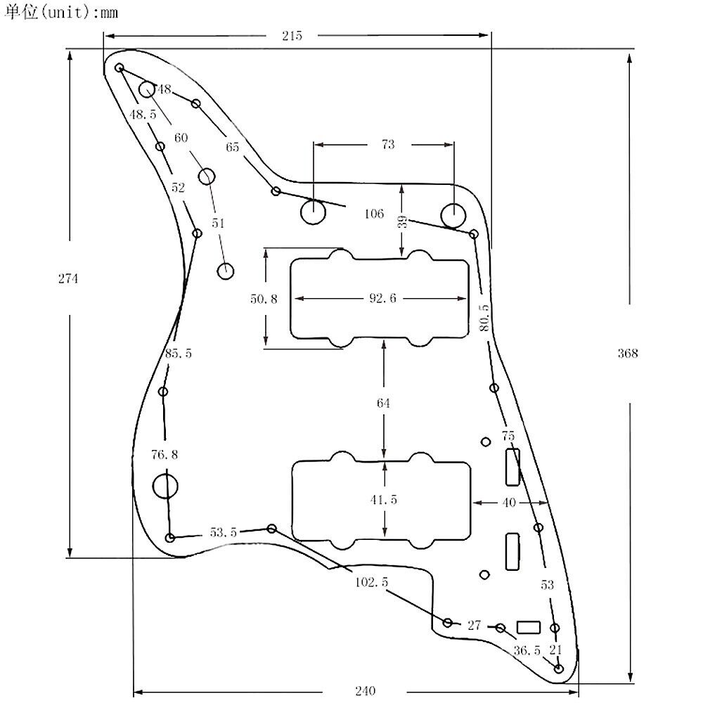 Guitar Black Aluminum Pickguard Scratch Plate Fit Jazzmaster