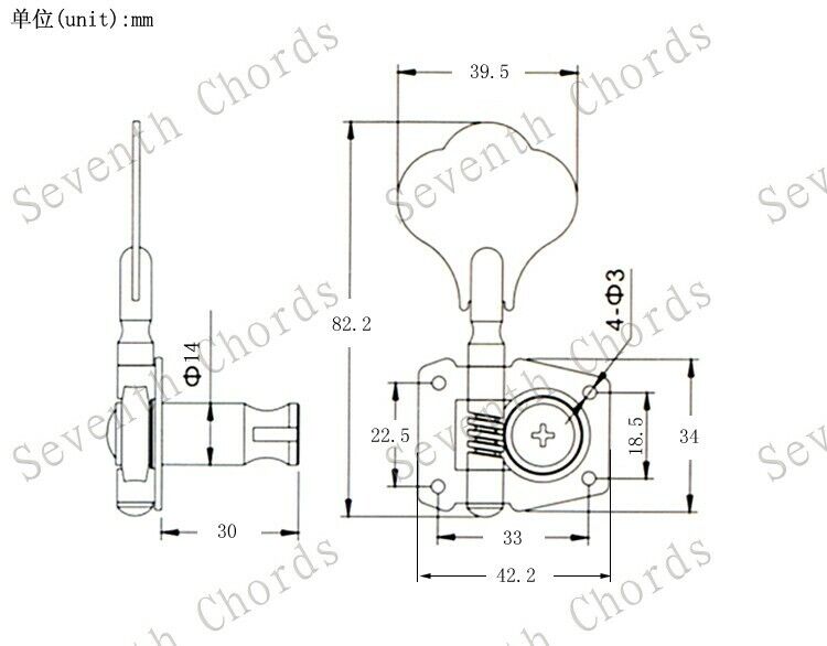 Lefty 5 String Bass 4L/1R Tuners Pegs Fit Cort,Ibanez,Lakland,MusicMan,Xotic