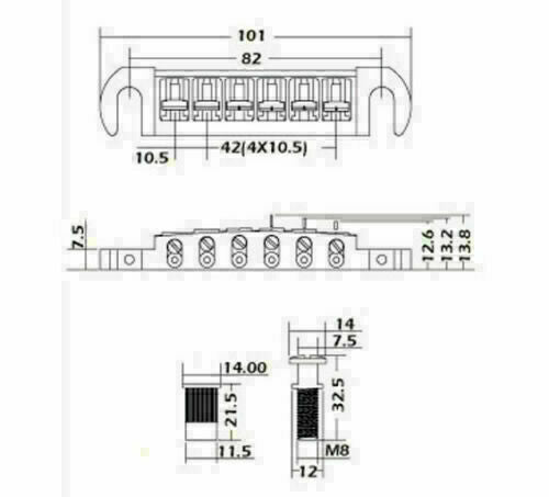 Guitar Wraparound Tune-O-Matic Bridge Fit Epiphone,Ibanez,Greco,PRS,Edwards,ESP