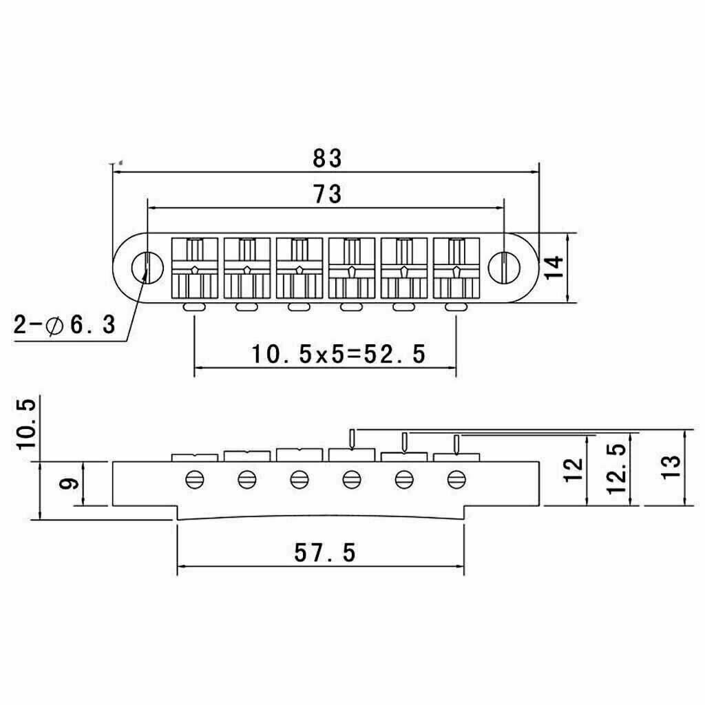 Gold Archtop Jazz Guitar Tune-O-Matic Bridge Fit Ibanez,D'Angelico,Collings,Cort