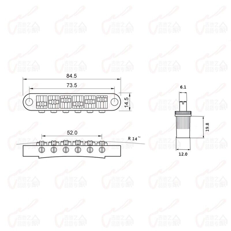 Guitar Rolling Saddles Tune-O-Matic Bridge Fit Epiphone,Collings,ESP,Greco,Burny