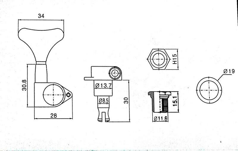Bass Left Hand Single String Tuner Peg Fit Ibanez,Jackson,ESP LTD,Washburn,Cort