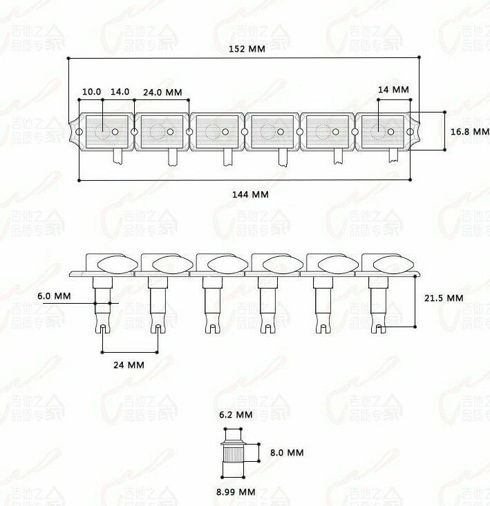 Left Handed Guitar Vintage Inline Tuners Machine Heads Fit Fender Strat and Tele