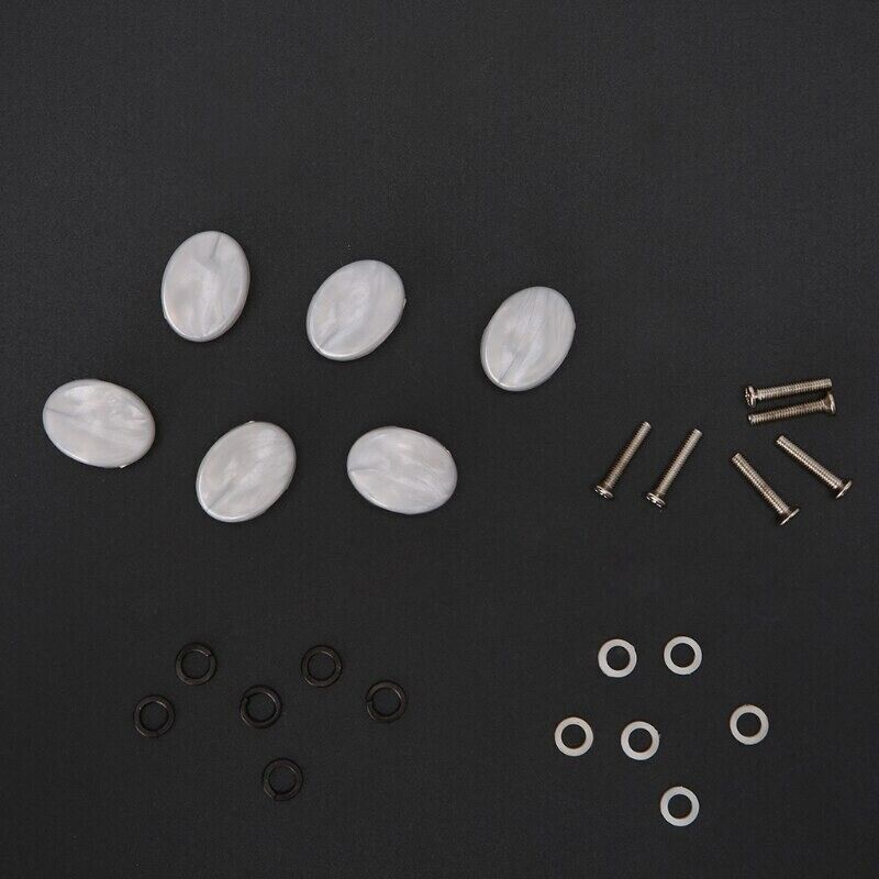 6 Pieces White Pearl Guitar Tuning Pegs Machine Heads Buttons Knobs Set